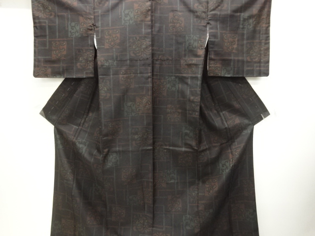 JAPANESE KIMONO / TSUMUGI / WOVEN FLOWER